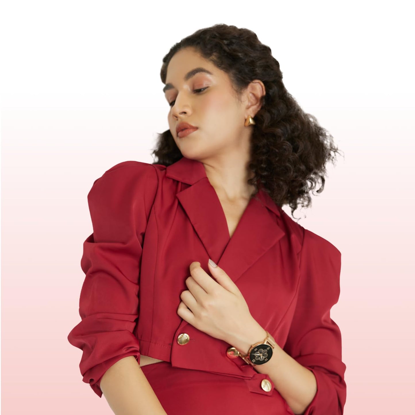 Noise Diva (Smartchoice) Smartwatch for Women with Diamond Cut Dial, Glossy Metallic Finish, AMOLED Display, New Metal Straps, 100+ Watch Faces, Female Cycle Tracker Smart Watch for Women (Rose Panel)