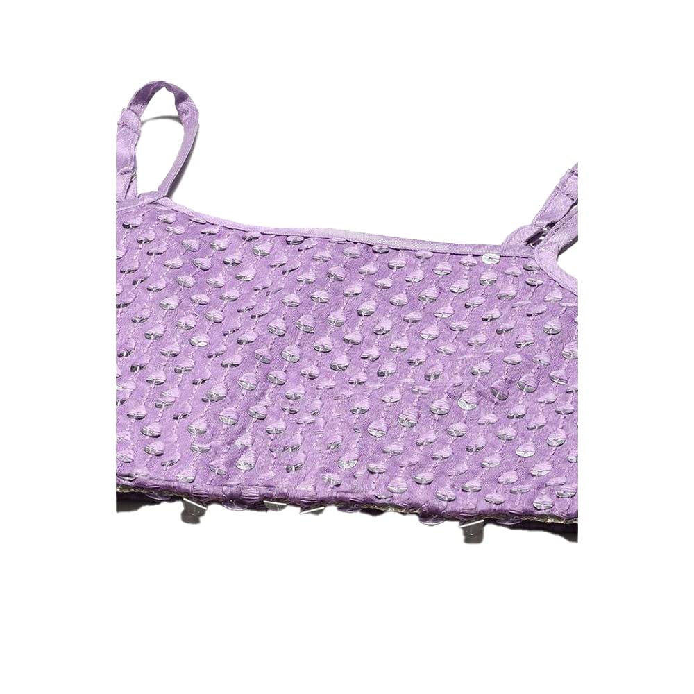 BIBA Girls Polyester Lehenga Set Readymade Purple 3