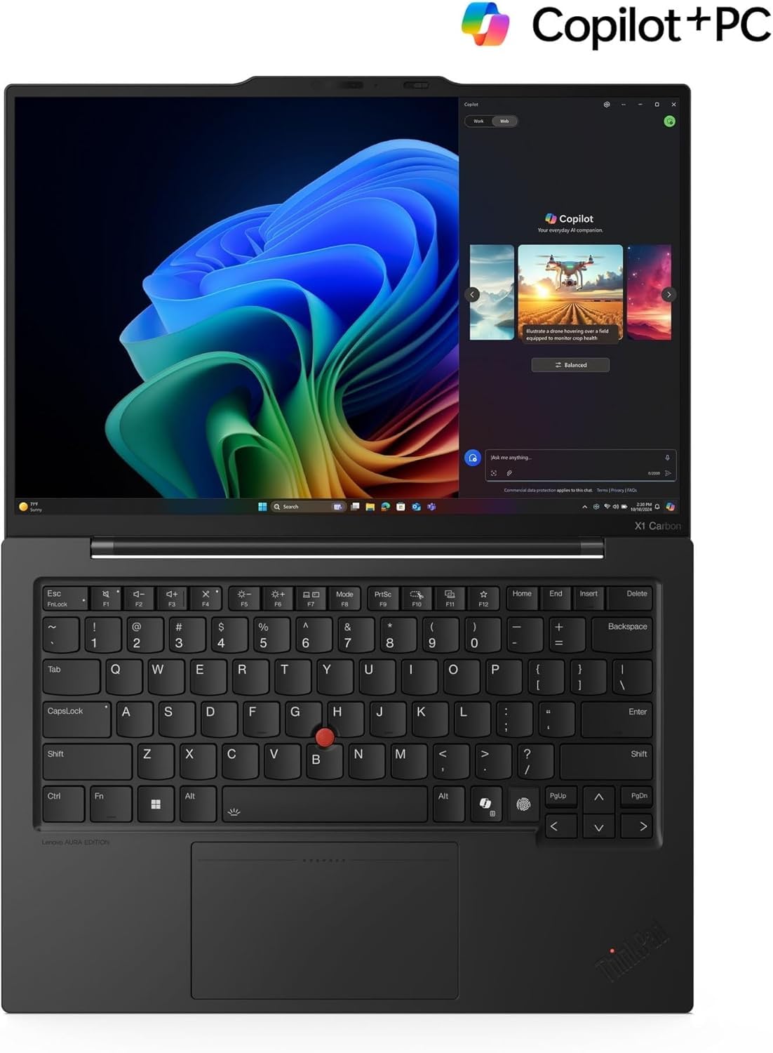 Lenovo Gen 13 ThinkPad X1 Carbon Aura Edition Laptop with Intel Core Ultra 7 258V Processor, 14" 2.8K OLED Non-Touch 120Hz Display, Wi-Fi 7, 32GB RAM, 1TB SSD Gen 5, FHD RGB/IR Cam, Win 11 Pro