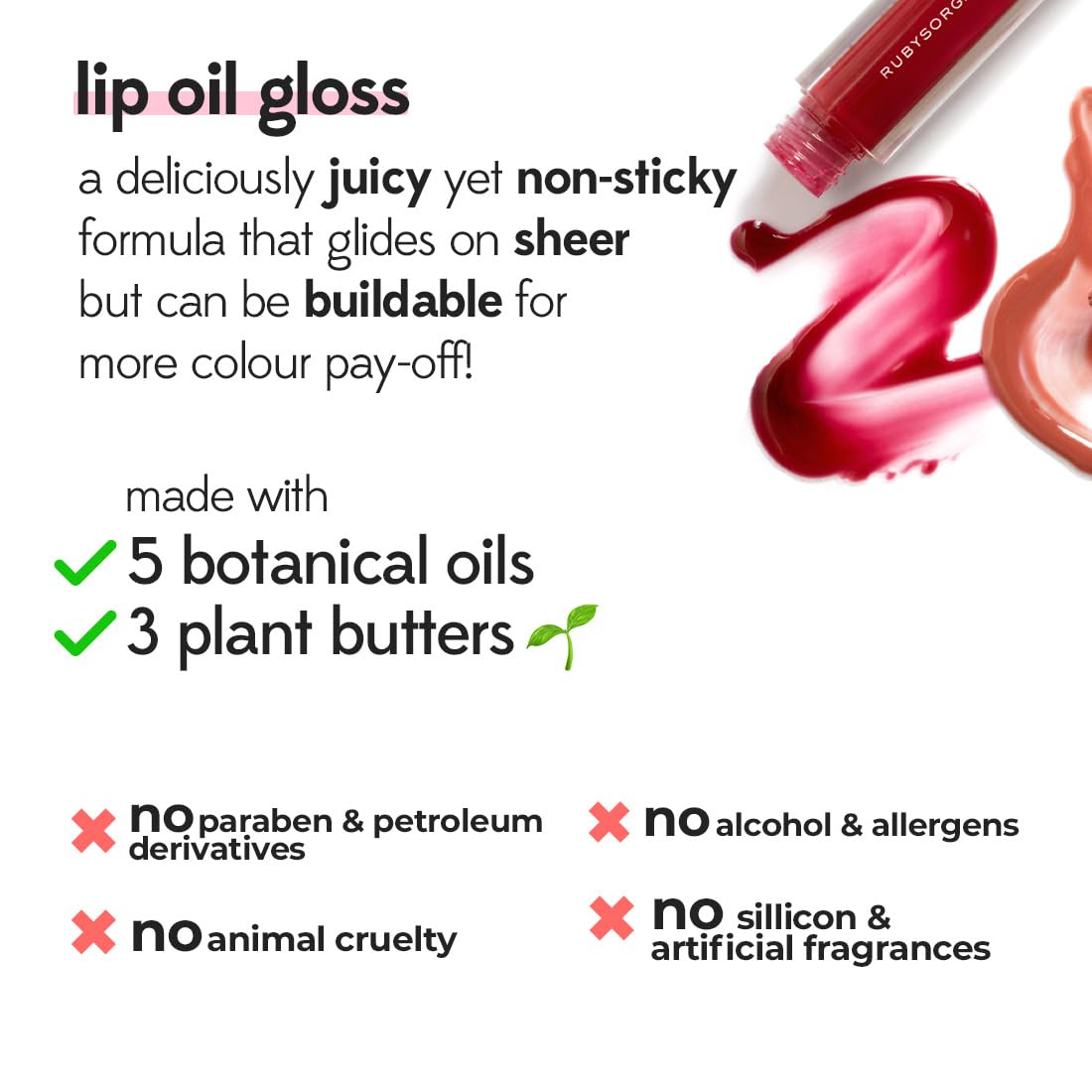 RUBY's ORGANICS Lip Beauty Gift Kit,Everyday Pinks Combo Pack Of Lipstick&Lipgloss,Moisturizing,Long Lasting,Non Sticky&Non Drying Formula,Glossy Texture,Lip Makeup,Paraben Free - Nuddy&Malibu