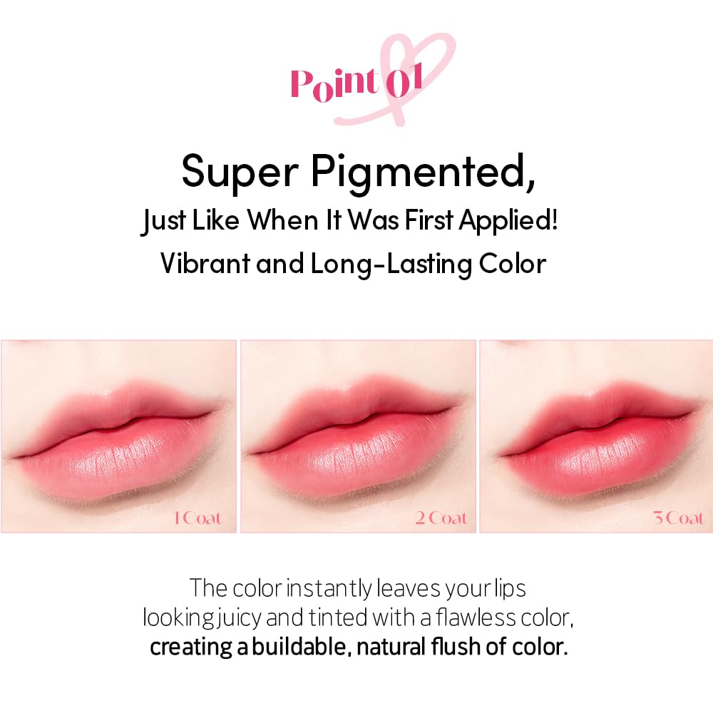 ETUDE Dear Darling Marker Tint| Hydrating & Long Lasting Lip Stain | High Pigmented Lip Maker with Easy Drawing Tip | Korean Lip Tint, Korean Makeup, Kbeauty, 01 Raspberry Pop- 3.5g