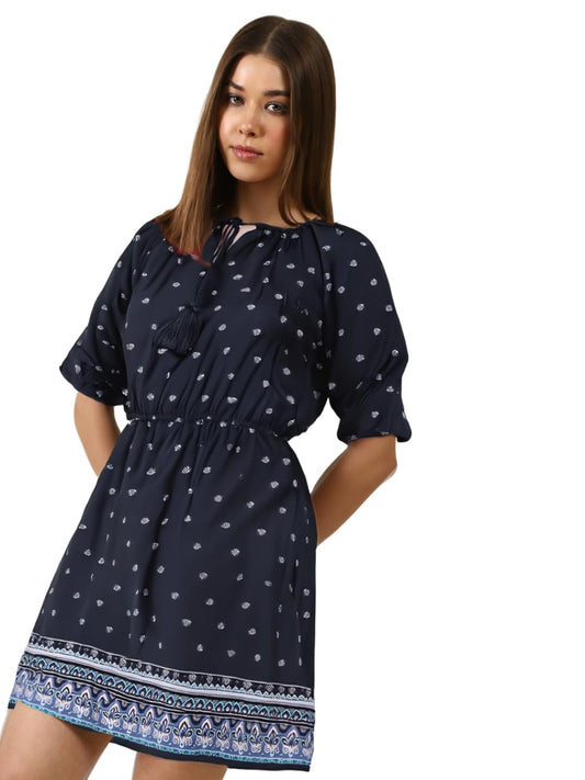 Sera Classics Women Navy Blue Boho Dress