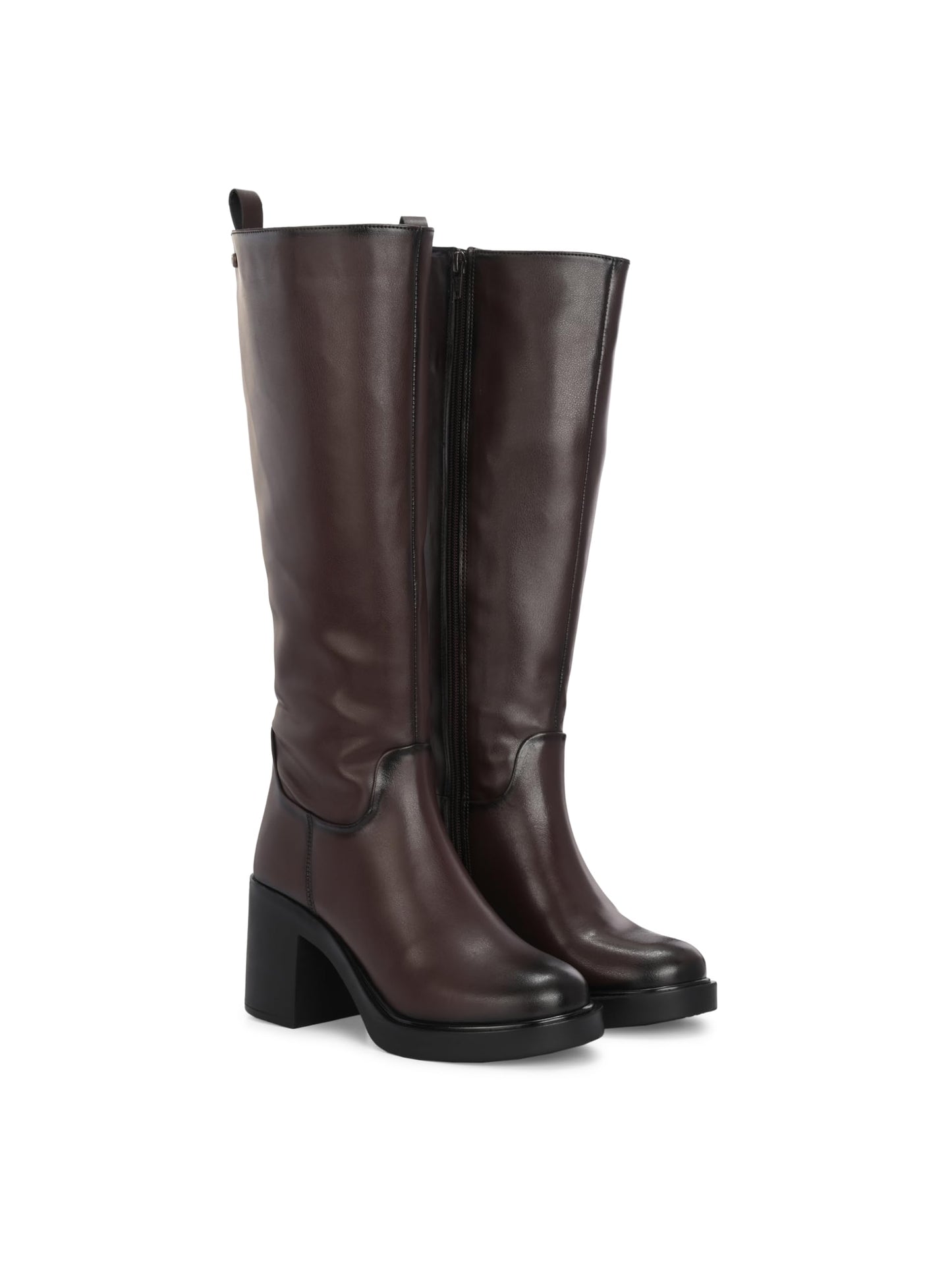 Delize Women brown high heel knee high boots 79761-36