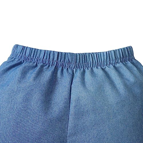 Hopscotch Polyester Girls Floral Print Top Pant Set With Headband In Blue Color For Ages 12-24 Months