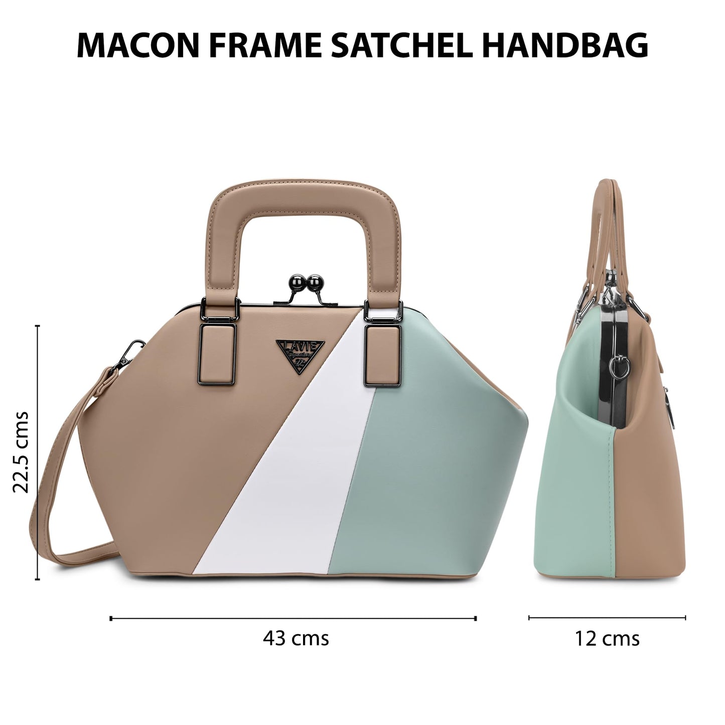 Lavie Signature Women's Macon Frame Satchel Handbag for Women|Satchel Bag for Work|Ladies purse|Stylish Shoulder Bag|Gift For Women