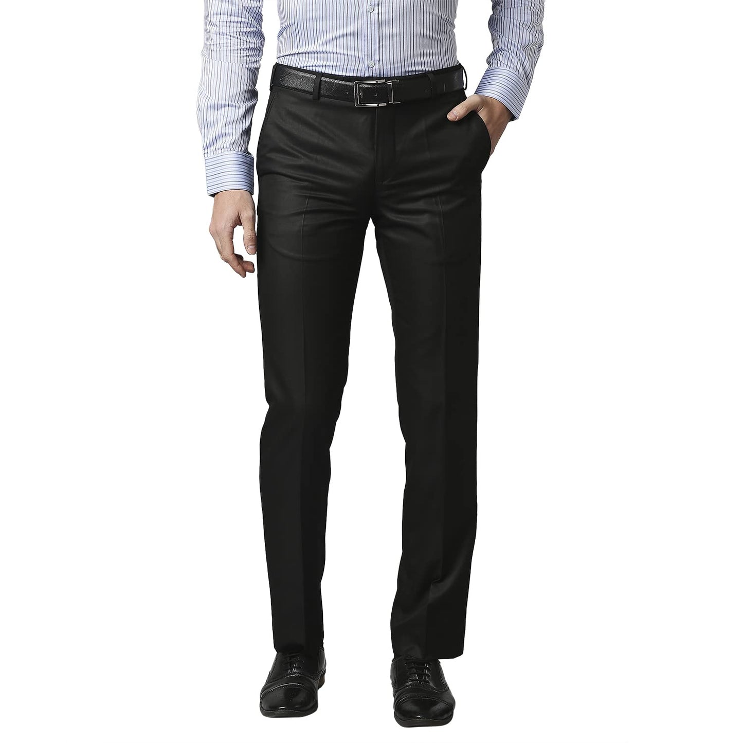 Park Avenue Black Trouser (Size: 34)-PMTX06505-K8