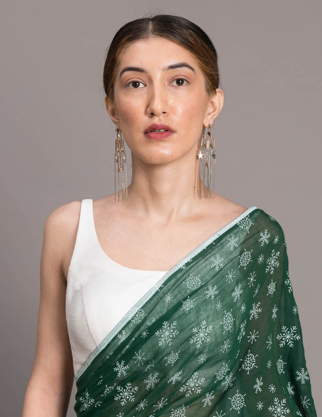 Suta Women's Plain Pure Cotton Saree Without Blouse | Green Cotton Saree | Plain Cotton Saree |Green Saree| Printed Cotton Saree