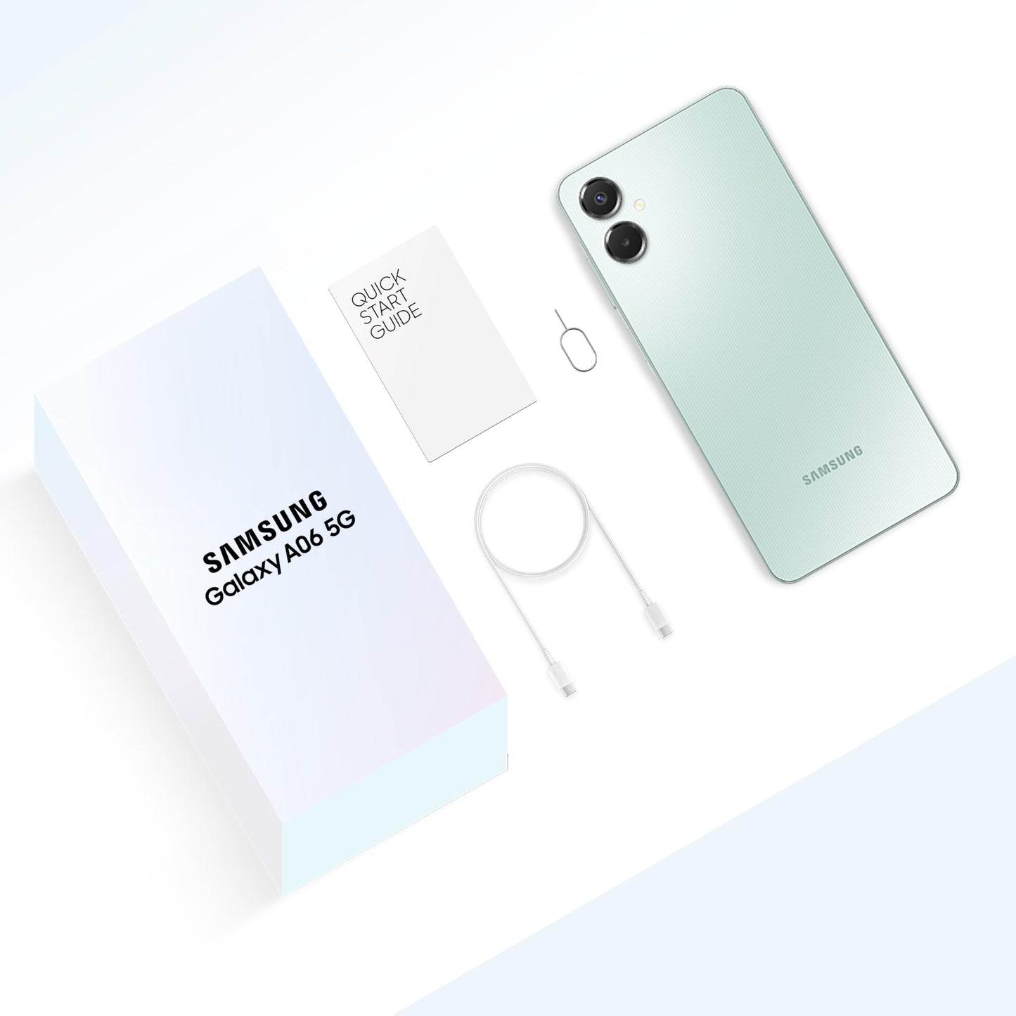 Samsung Galaxy A06 5G (Light Green, 6GB RAM, 128GB Storage) | 50MP Dual Camera | 4 Gen OS Upgrades | IP54 Rating | Voice Focus