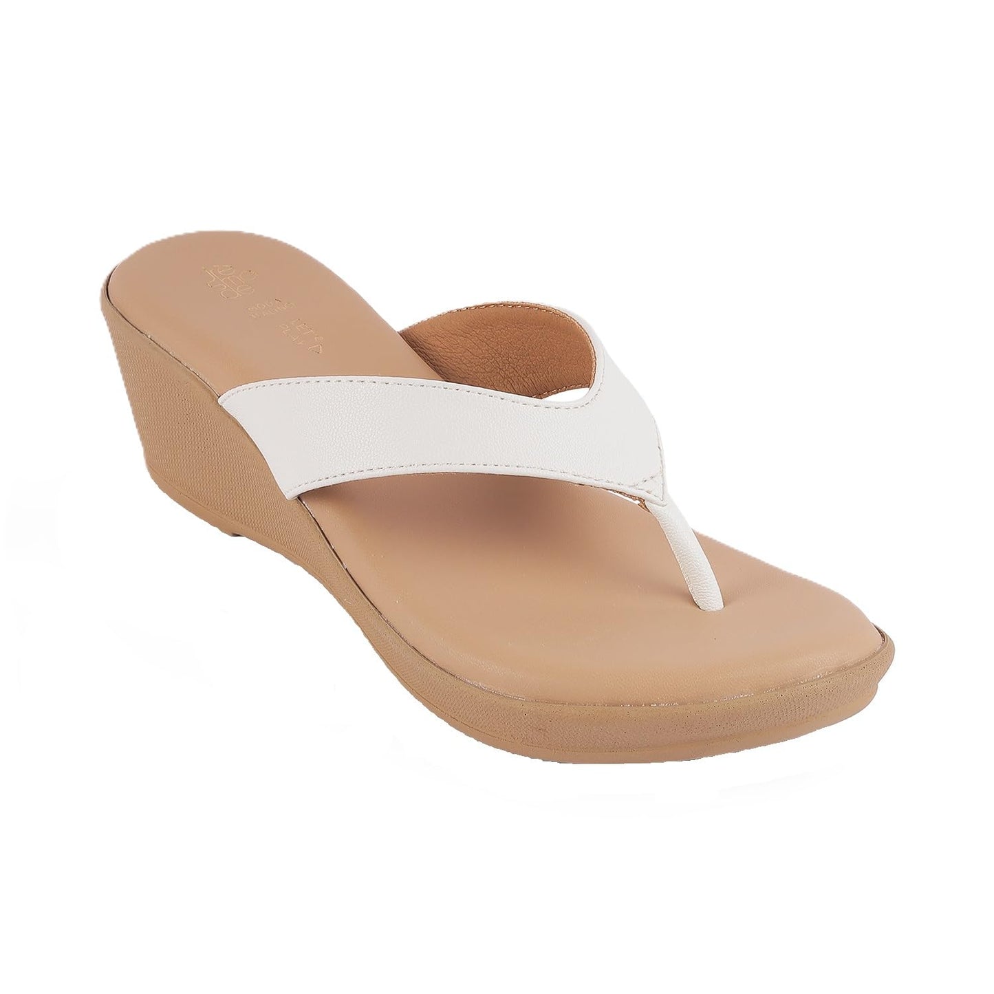 tresmode TERNI Women's Wedges Sandals Platform Heels White, 6 UK / 39 EU - Round Open Toe Comfortable Soft Casual Footwear