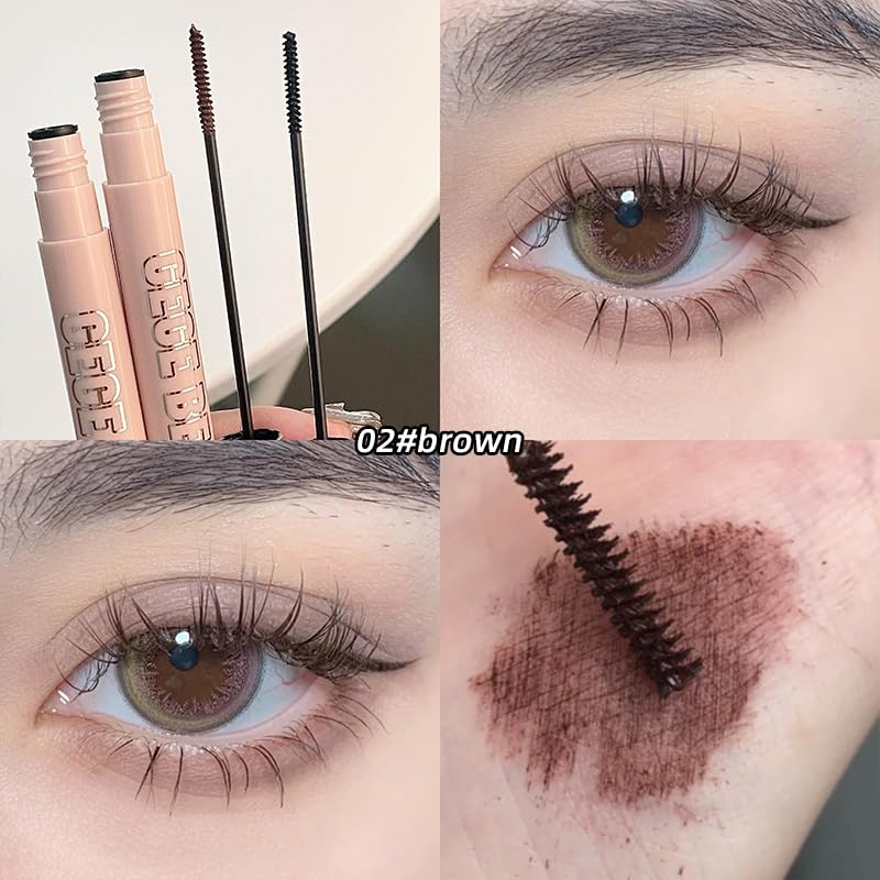 Gege Bear Long & Curl Mascara – Waterproof, Smudge-Proof & Sweat-Resistant | Long-Lasting Lash Lift & Volumizing| Ultra-Lengthening, Clump-Free & Lightweight Formula for Natural & Dramatic Eye Makeup | High-Pigment Black & Brown Mascara for Thick, Defined