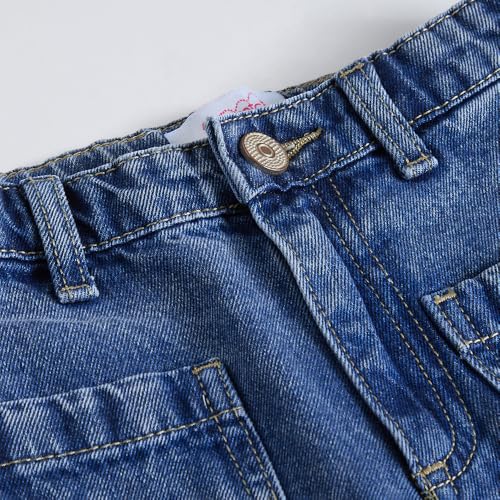 Hopscotch Girls Blue Retro Contrast Hem Denim Jeans for Ages (4-5 Years)
