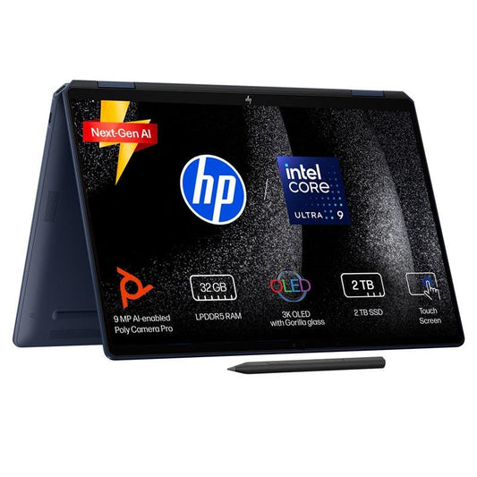 HP Omnibook Ultra Flip, Intel Core Ultra 9 288V (32GB LPDDR5x, 2TB SSD), 3K, OLED, 120 Hz, Micro -Edge, 14''/35.6cm, Win11, M365* Office24, Blue, 1.34kg, fh0369tu, 9MP IR AI Camera, Backlit Laptop