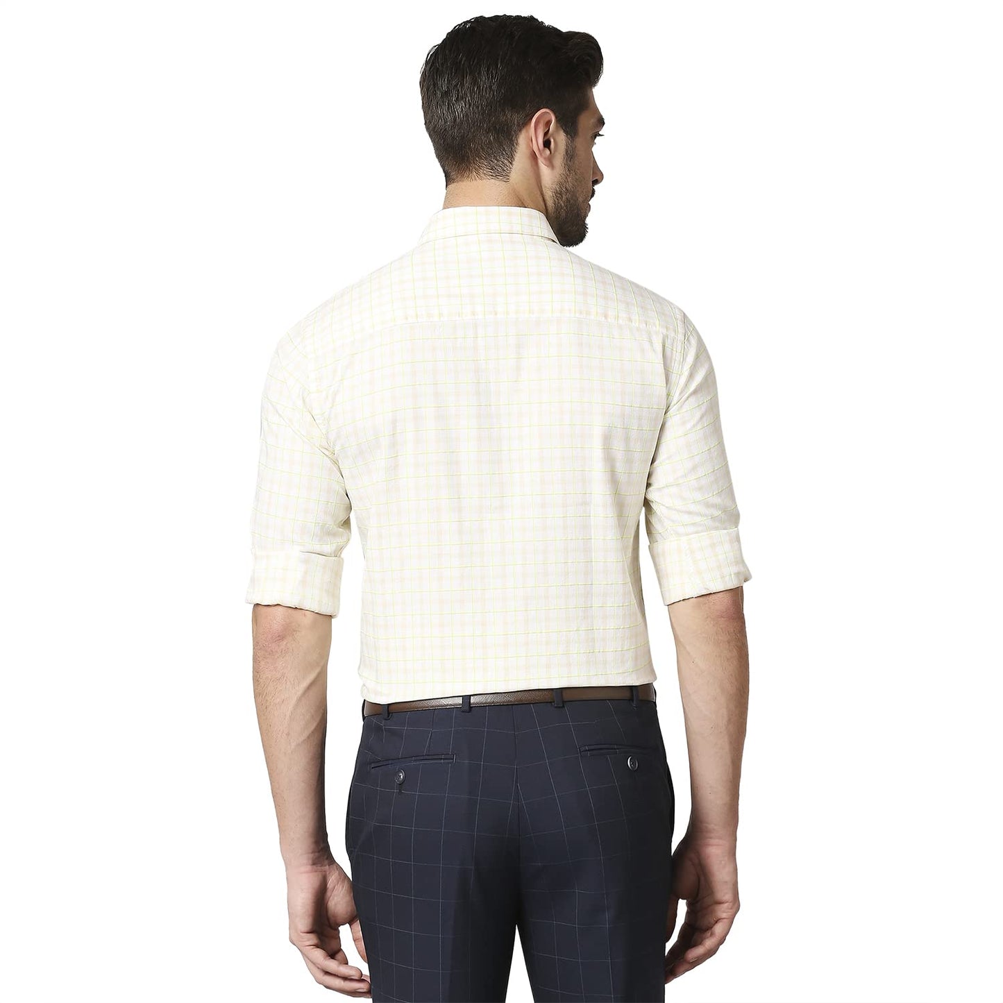 Park Avenue Men's Full Sleeve Slim Fit Medium Orange Casual Shirt