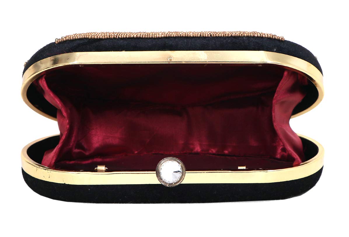 DUCHESS Women's Oval Clutch Black