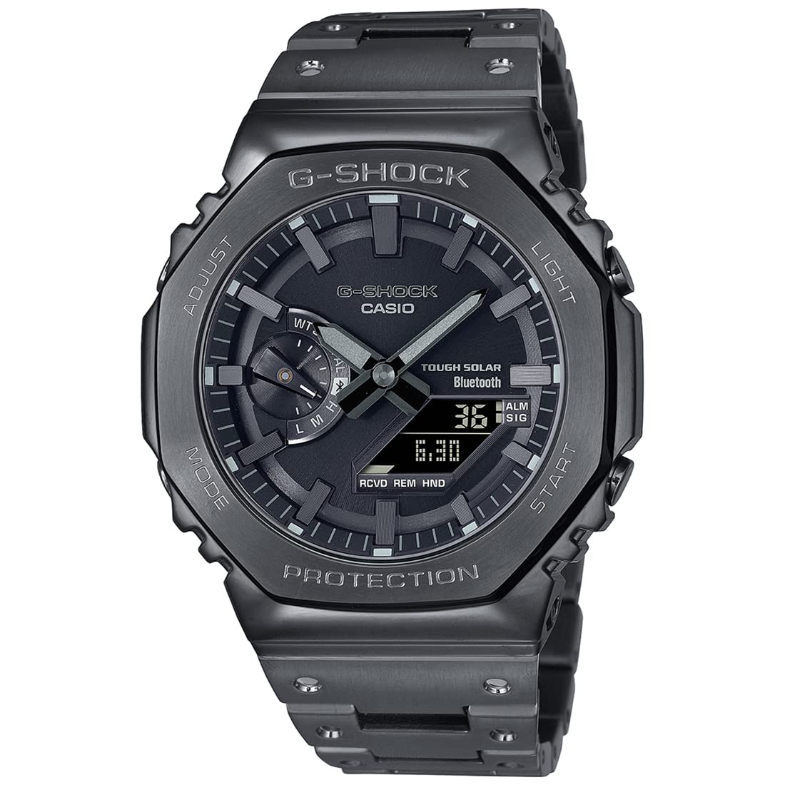 Casio G-Shock GM-B2100BD-1ADR Black IP Black Analog-Digital Dial Black IP Stainless Steel Solid Band Men's Watch Tough Solar Bluetooth G1271