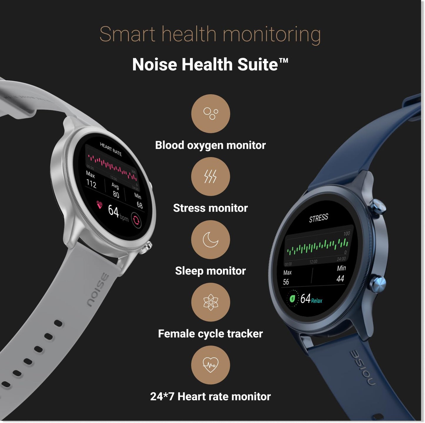 Noise Evolve 3 1.43" AMOLED Always on Display, BT Calling, Round Dial, Metallic Design Smart Watch for Man & Woman, Smart Gesture Control, 100 Sports Modes (Space Blue)