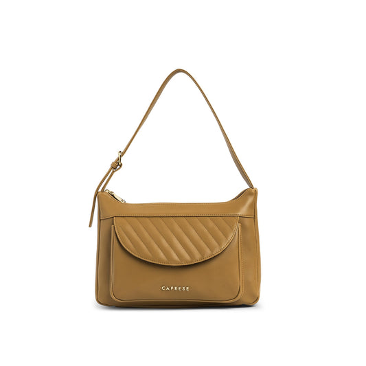 Caprese Jessica Hobo Medium Brown Bag for Women Shoulder Bag with Adjustable Strap|Back Zip|Trendy New Shape, Spacious Design, Ideal for Office, Daily Use, and Travel