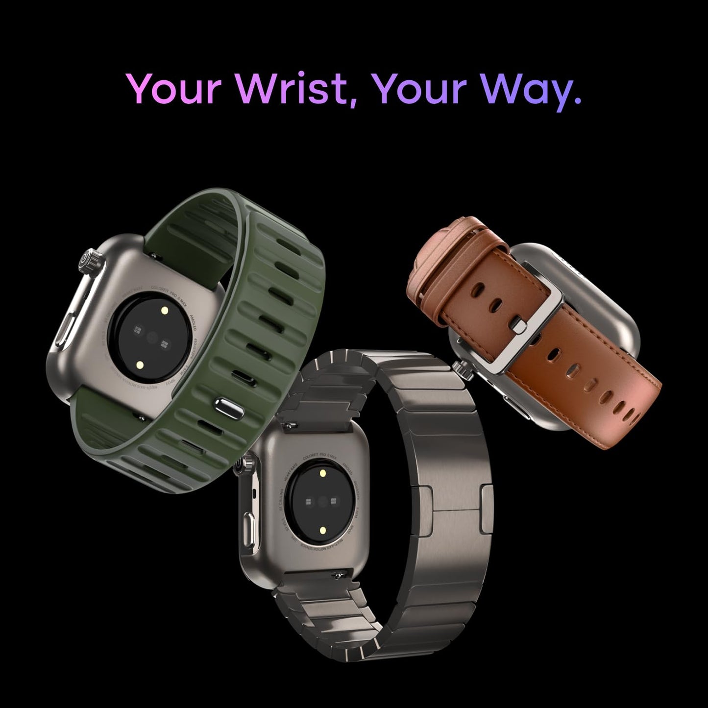 Noise Pro 6 Max Smart Watch:Intelligent AI, Endless AI Watch Faces, AI Companion, 1.96” AMOLED, Stainless Steel Build, Built-in GPS, 5 ATM, EN2 Processor, for iOS & Android(Pure Titanium)