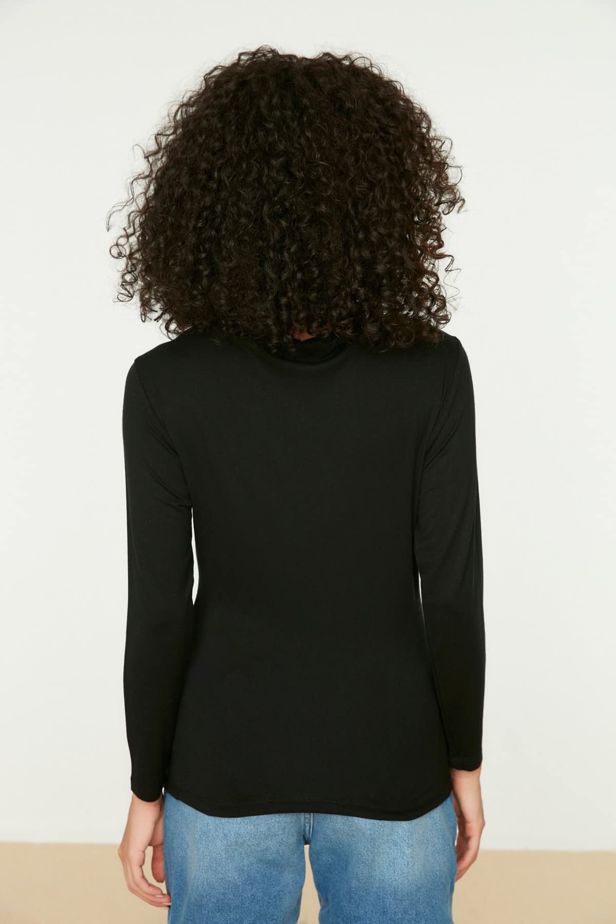 Trendyol Women Fitted Off-Shoulder Boat Neck Knit Blouse, Black, X-Small