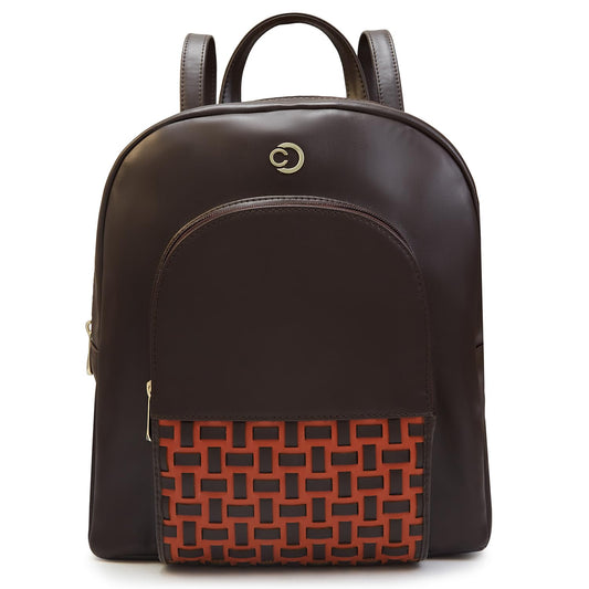 Caprese Zeta Backpack Large Chocolate Quilted Women's Bag