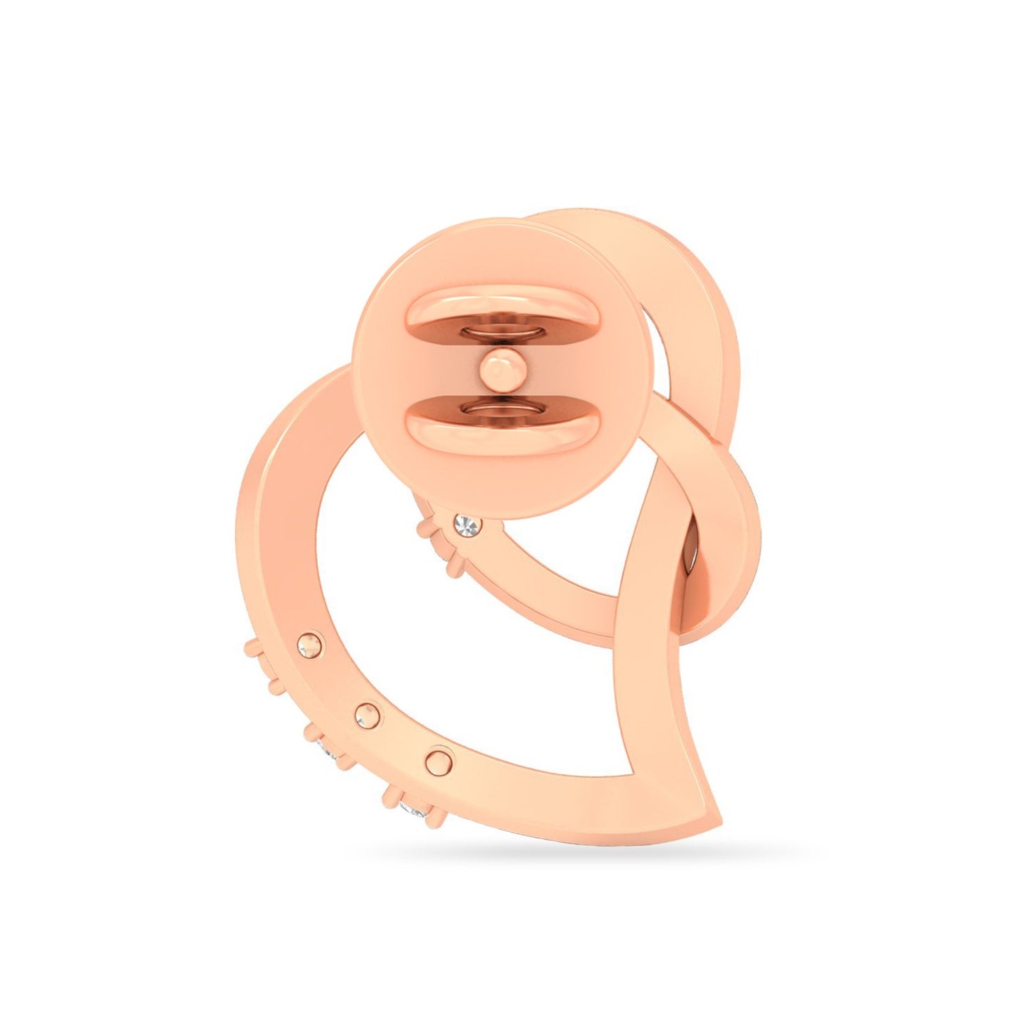 Aucent by PC Jeweller The Yalissa Heart 18k Yellow Gold and Diamond Earrings