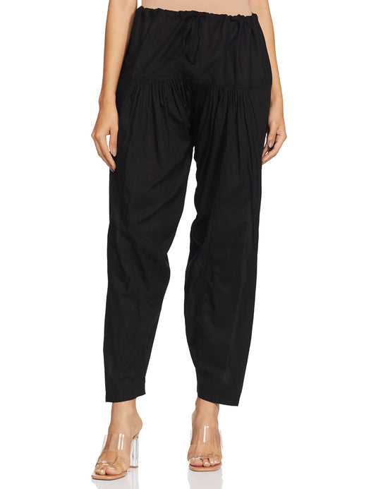 Max Women's Relaxed Fit Cotton Salwar Mid Rise Bottom (NOOSWCS21BLBLACK_Black_XL_Black_XL)