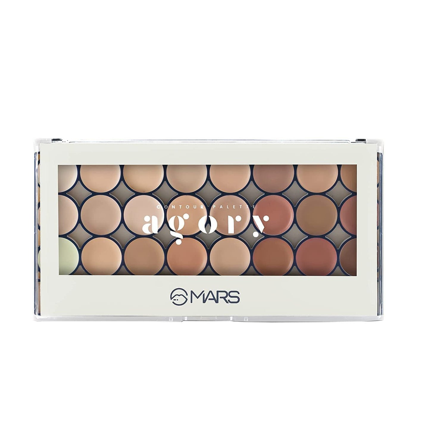 MARS 24 Shade Agory Cream Contour Palette with Brush | Easy to Blend Contour Kit for Women (70.0 gm) (Shade-01)