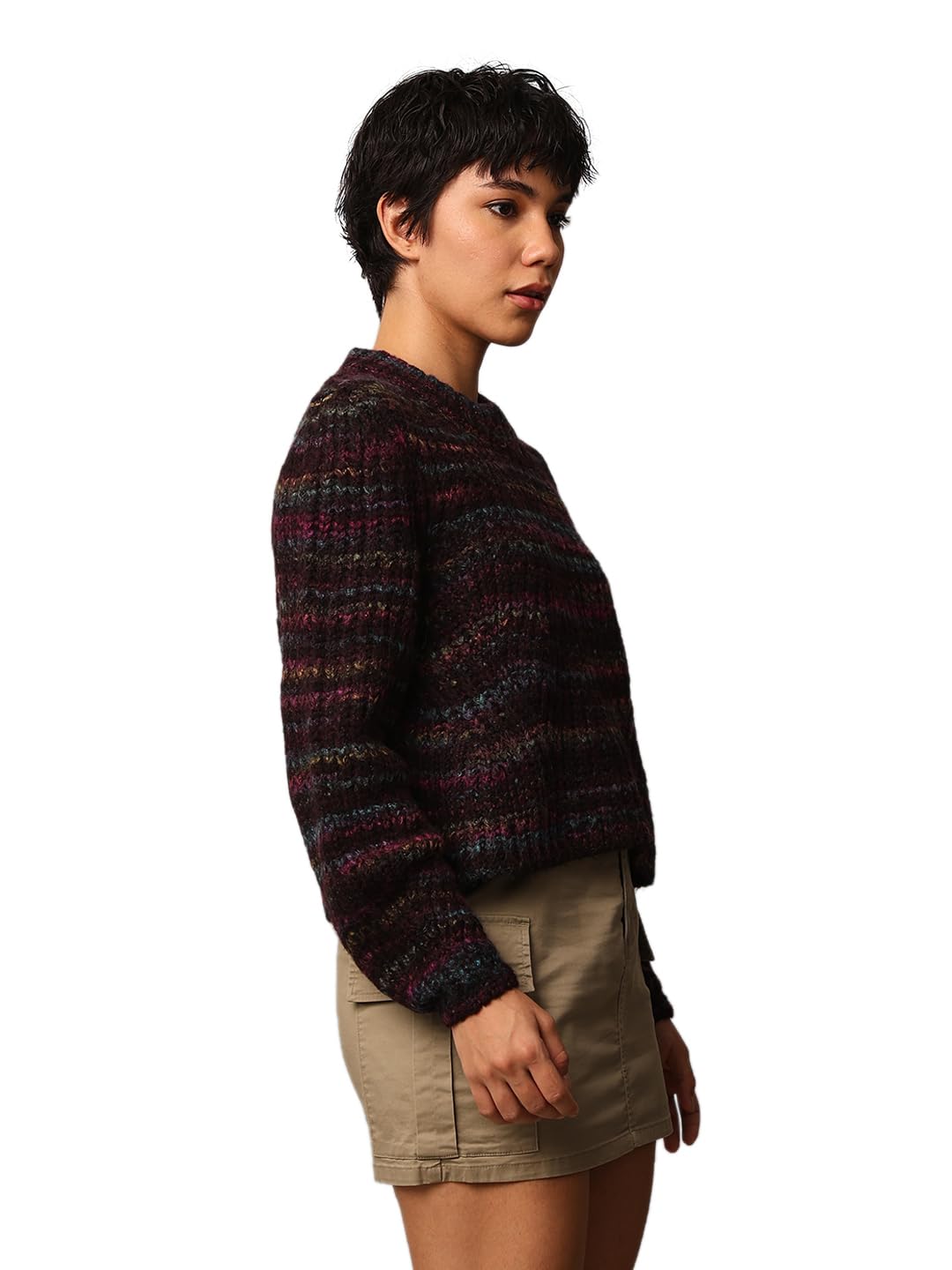 ONLY Women's Regular Fit Black Sweater