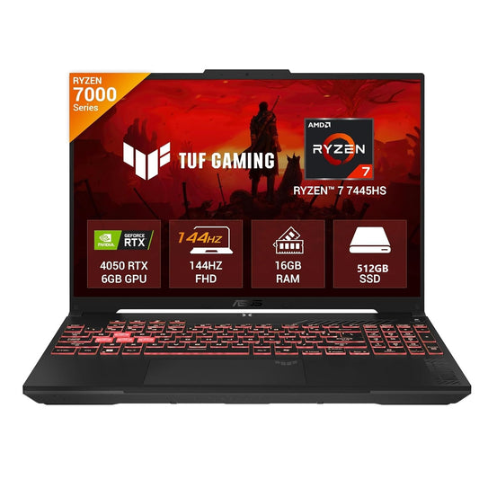 ASUS TUF A16 (2025), AMD Ryzen 7 7445HS, RTX 4050-6GB, 16GB RAM, 512GB SSD, FHD+, 16", 40 cm, Windows 11 Home, M365 Basic(1yr)* Office24, Mecha Gray, 2.2 Kg, FA607NUG-RL136WS, Gaming Laptop