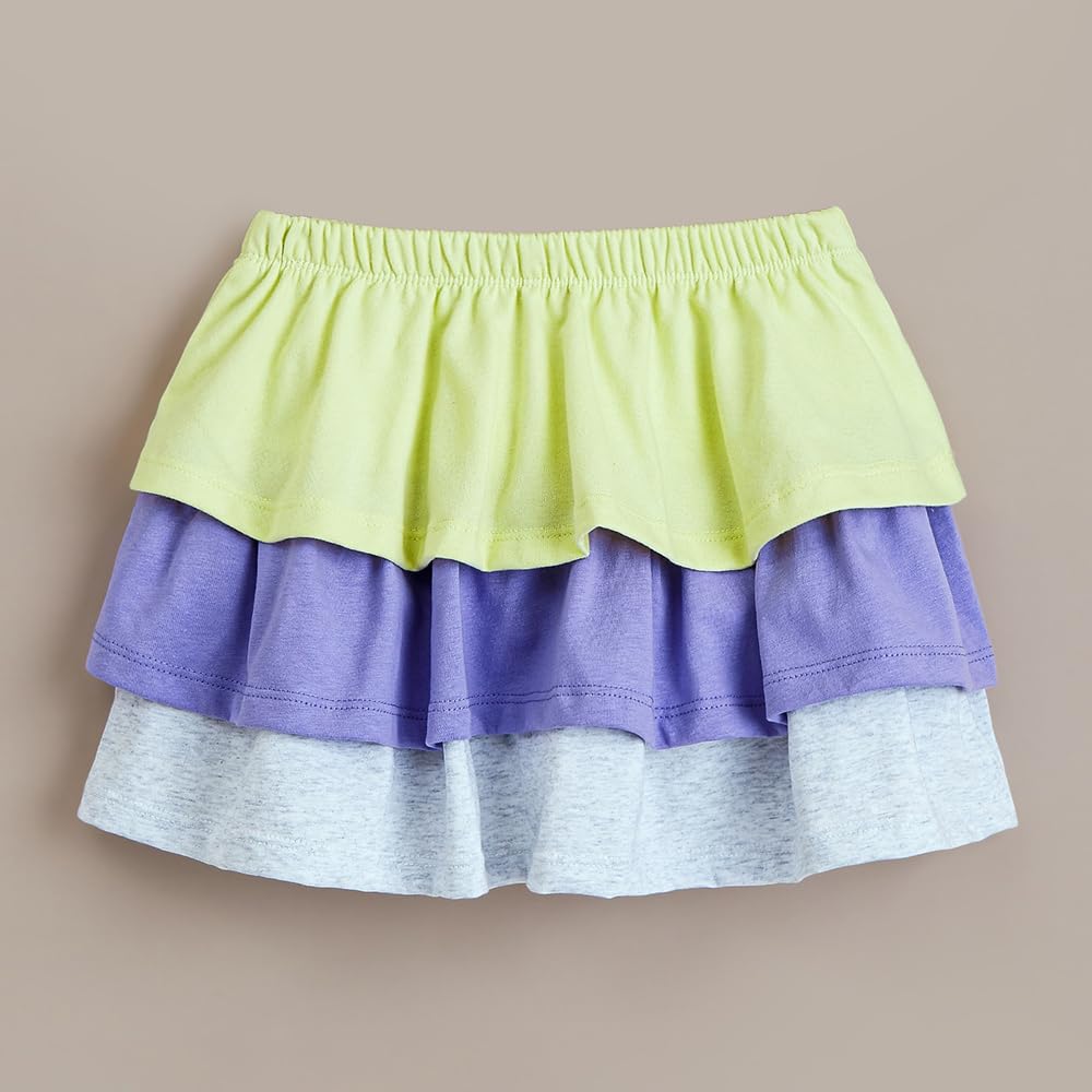Hopscotch Girls Regular Fit Multi Color-Block Print Skirts