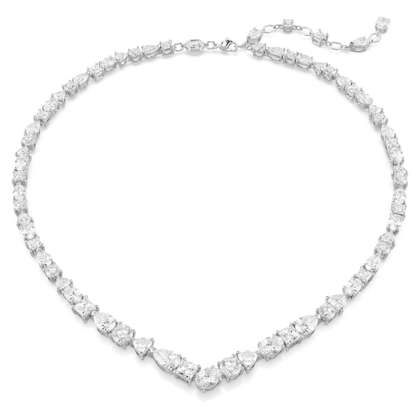 Swarovski Necklace and Earrings Mesmera set, Mixed cuts, White, Rhodium plated
