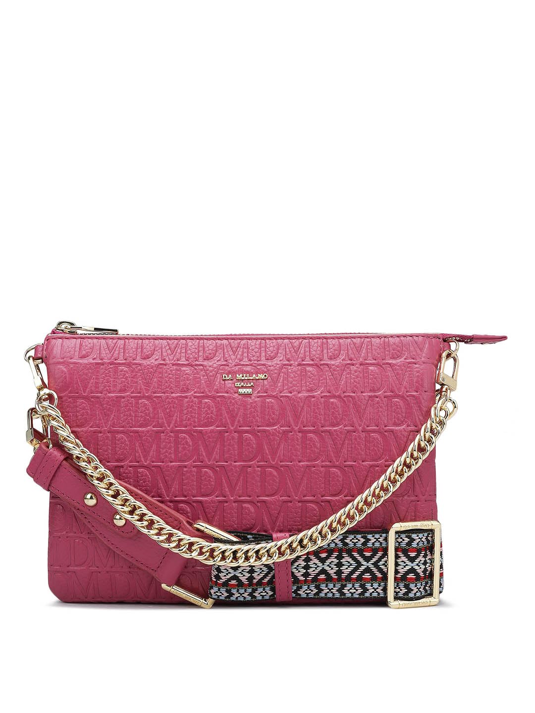 Da Milano Genuine Leather Pink Sling Bag (01267) (Small)