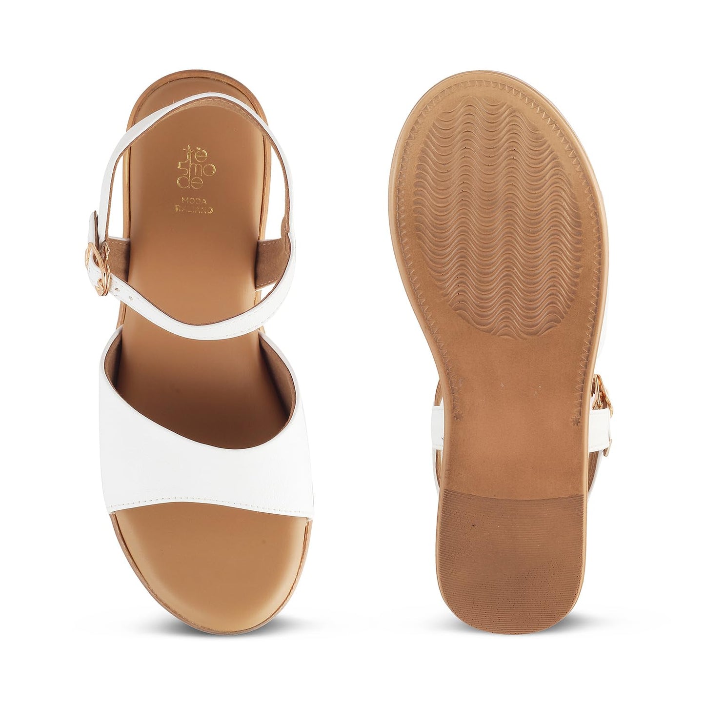 tresmode SINHERE Women's Wedges Sandals Platform Heels White, 6 UK / 39 EU - Open Toe Comfortable Soft Footwear