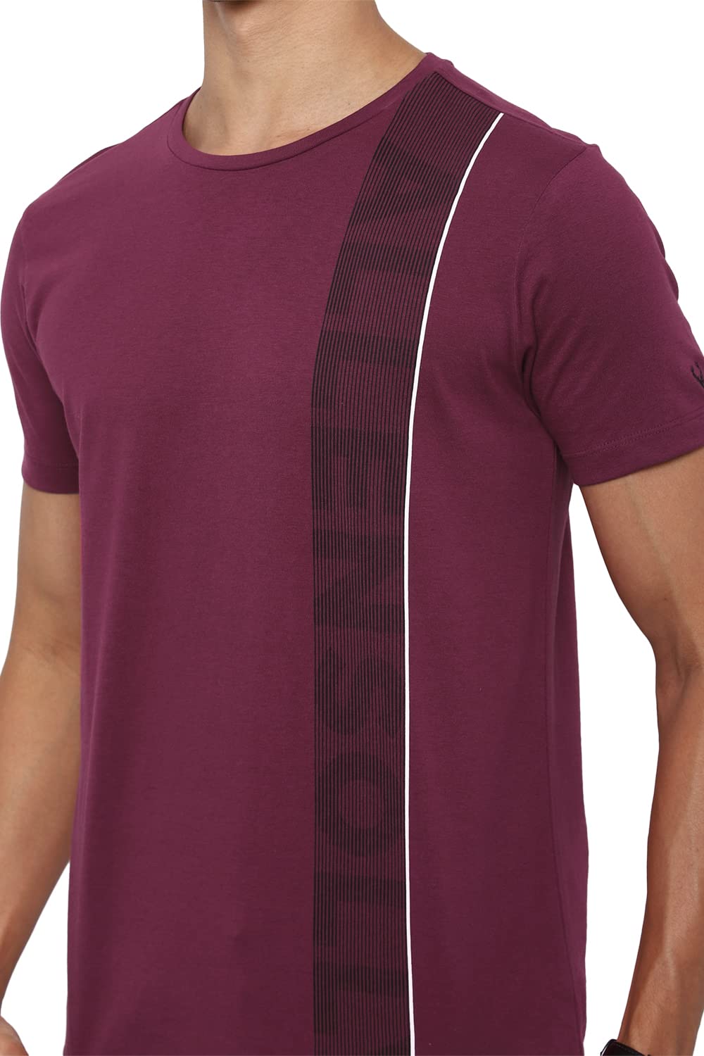 Allen Solly Men's Solid Regular Fit T-Shirt (ALKCVSGF012798_Maroon 2XL)