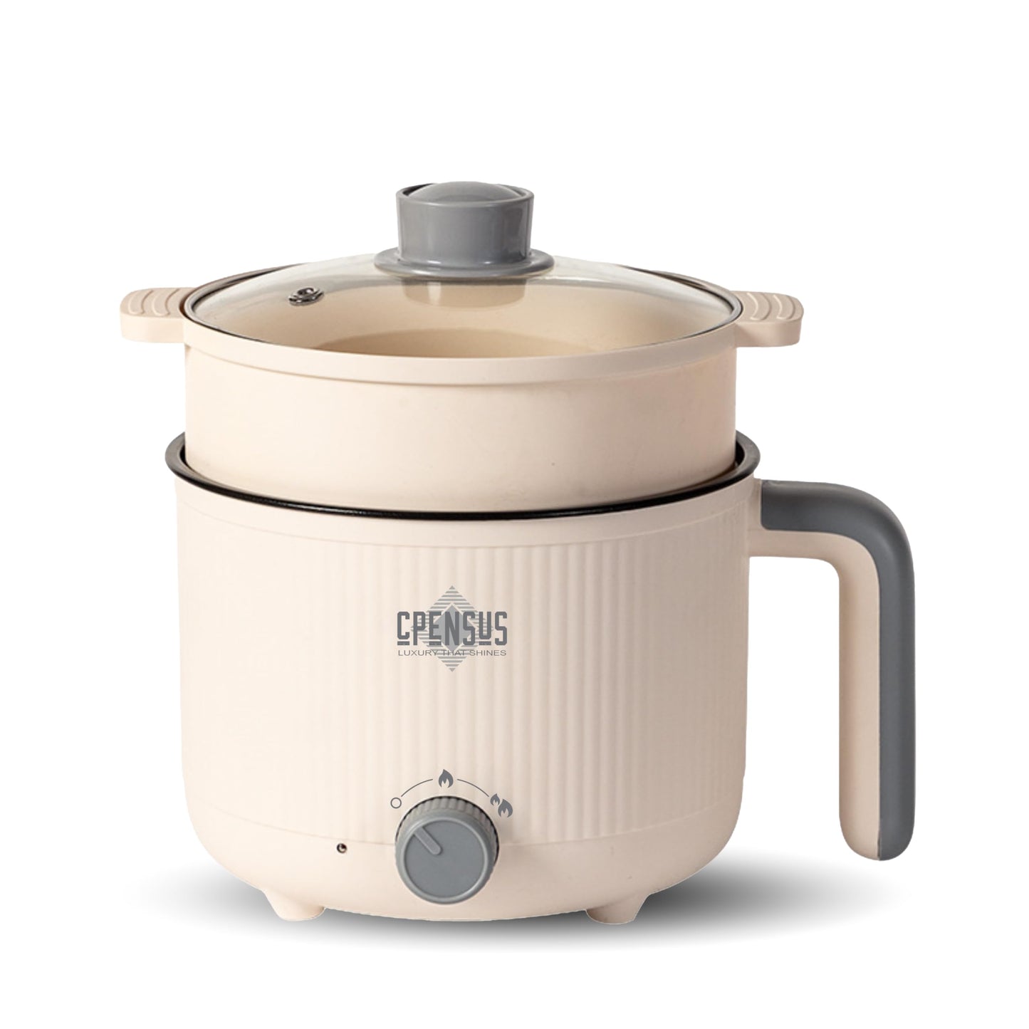 CPENSUS Mini multipurpose electric kettle with steamer 1.2 Liters inner pot Non-stick hotpot cooker for cooking hot water rice idli momos tea 600W Portable Travel
