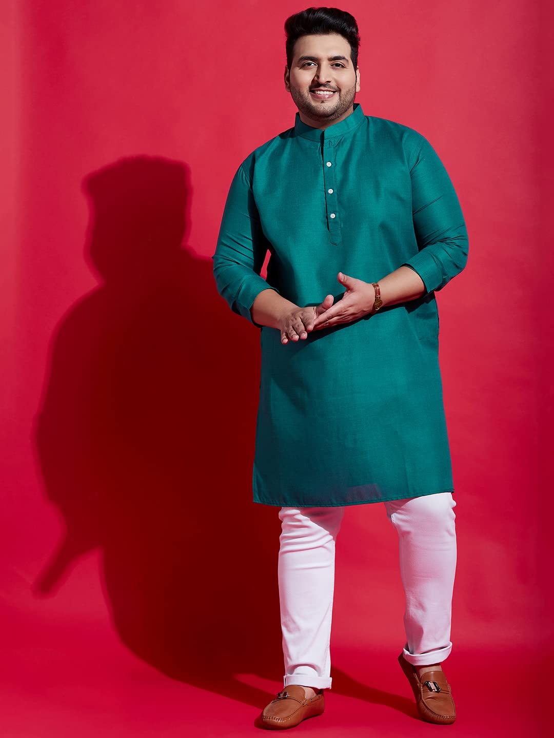 Bigbanana Plus Size Men's Regular Fit Kurta (Anubhav,Royal Blue,7XL)