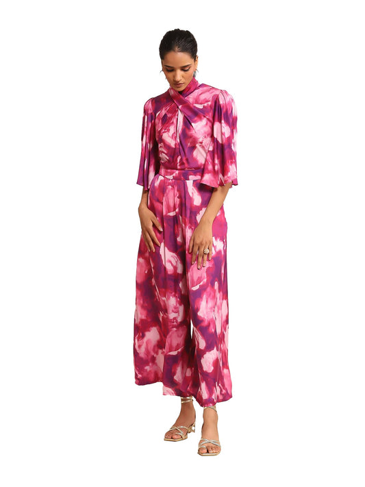 Ritu Kumar Pink Printed Jumpsuit