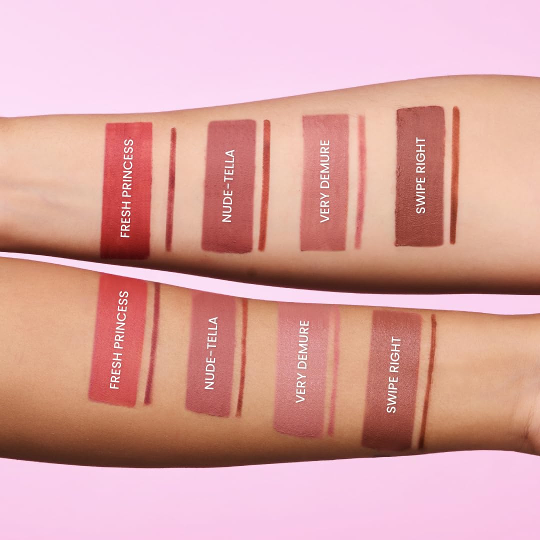 Typsy Beauty Twist & Pout Lipstick & Lip Liner I Lipstick with Matching Liner for Defined Lips I Fresh Princess | Matte Finish & Contoured Lip Effect I Rose Pink | Paraben Free | 0.75 + 0.16g