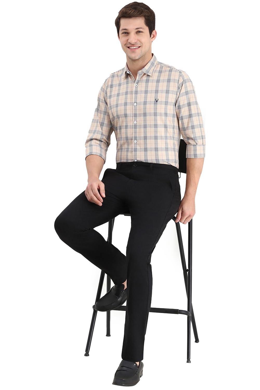 Allen Solly Men's Slim Fit Shirt (ASSFQMOB092111_Beige