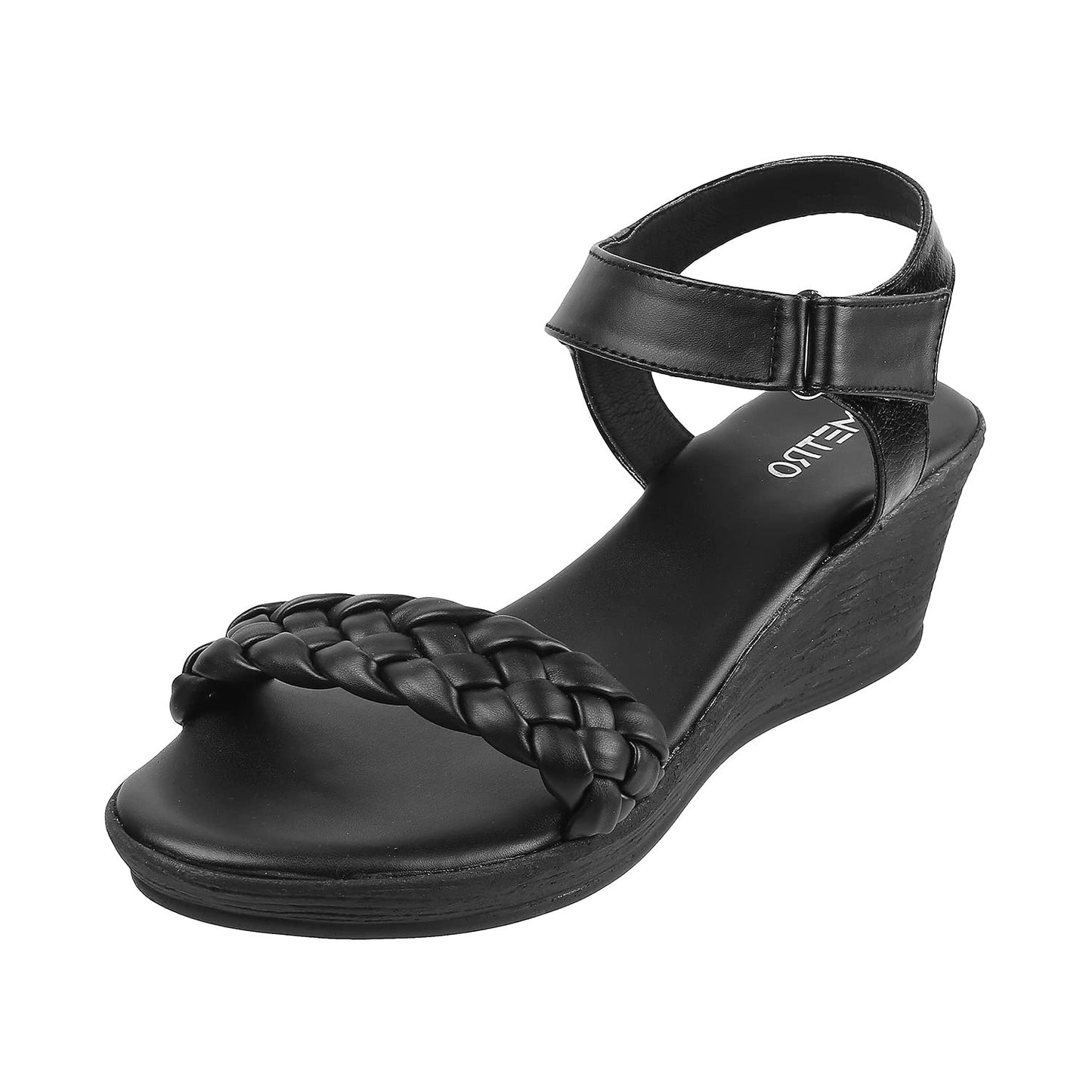 Metro Womens Synthetic Black Sandals