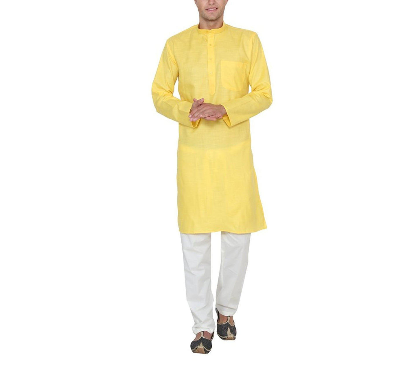 Royal Kurta Men's Bright Yellow Kurta Pyajma Set