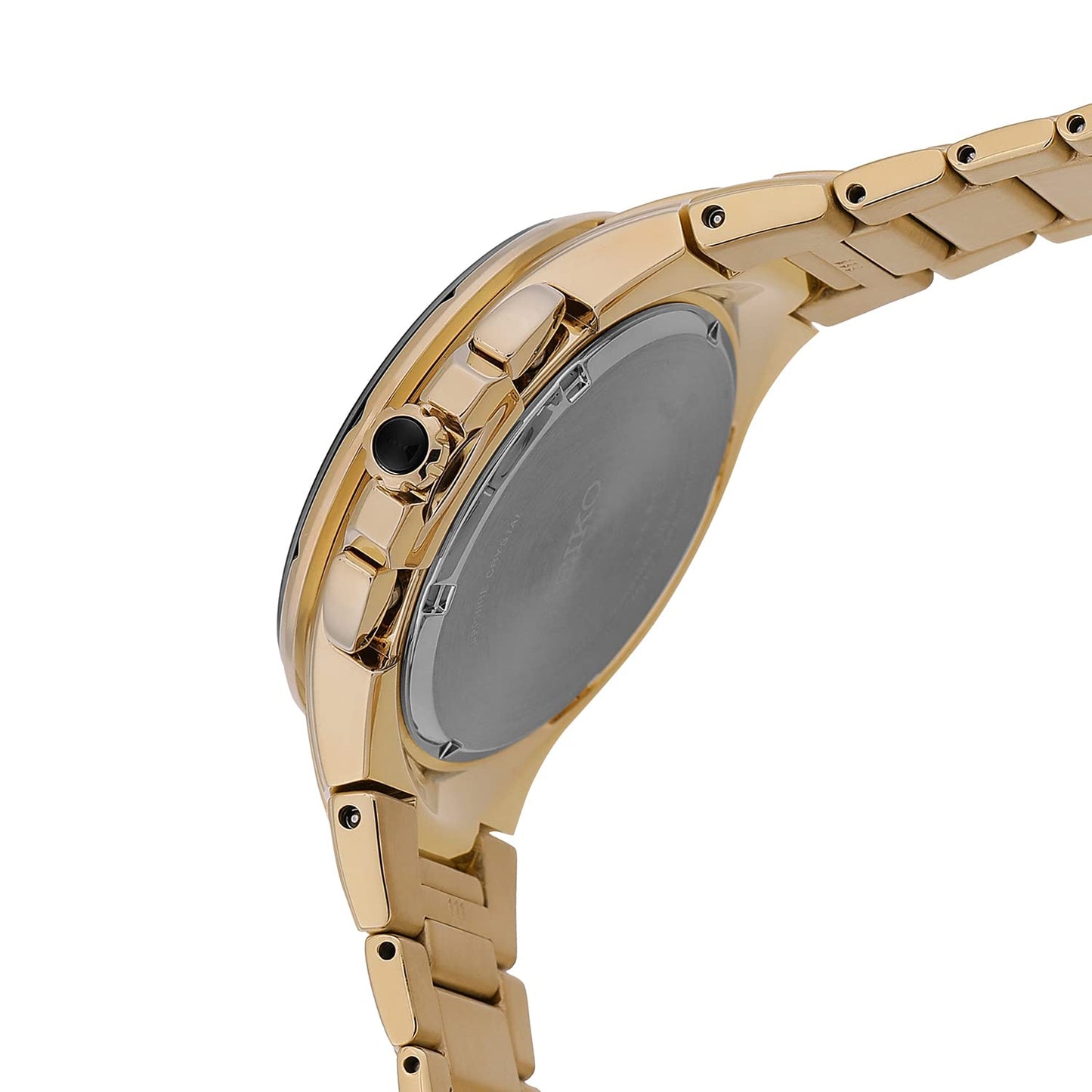 Seiko Analogue Men's Stainless Steel Watch (Black Dial Yellow Colored Strap)