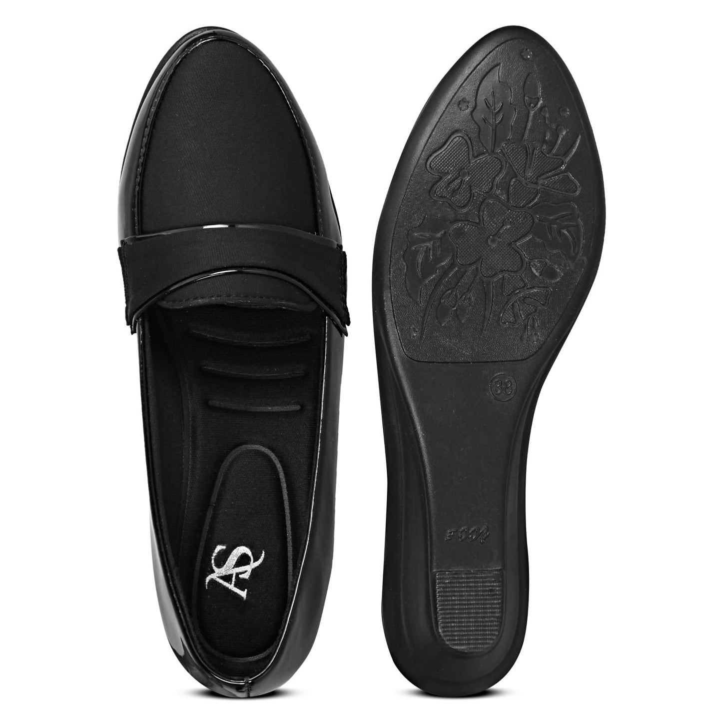 Anita Sarees Women's Slip-On Wedge Heels Ballerina Shoes for Casual, Office, Party and Office Bellies Formal Shoes for Women and Girls, 1 Pair (Black)