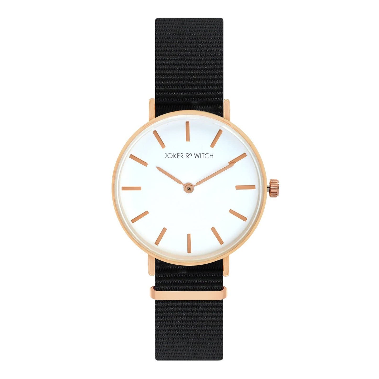 Joker & Witch Paris 32mm White Dial 13mm Black Synthetic Strap Watch for Women