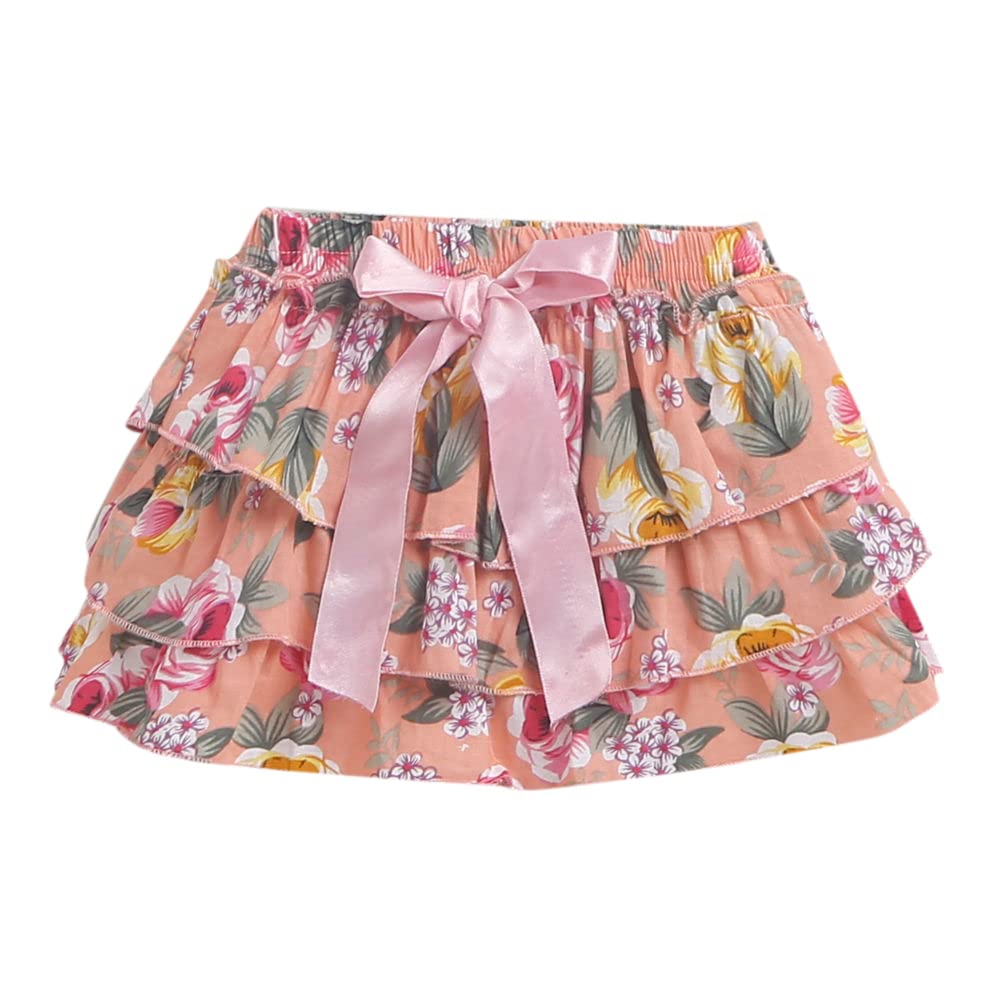 Hopscotch Girls Cotton Blend Skirt Set In White Color For Ages 3-6 Months