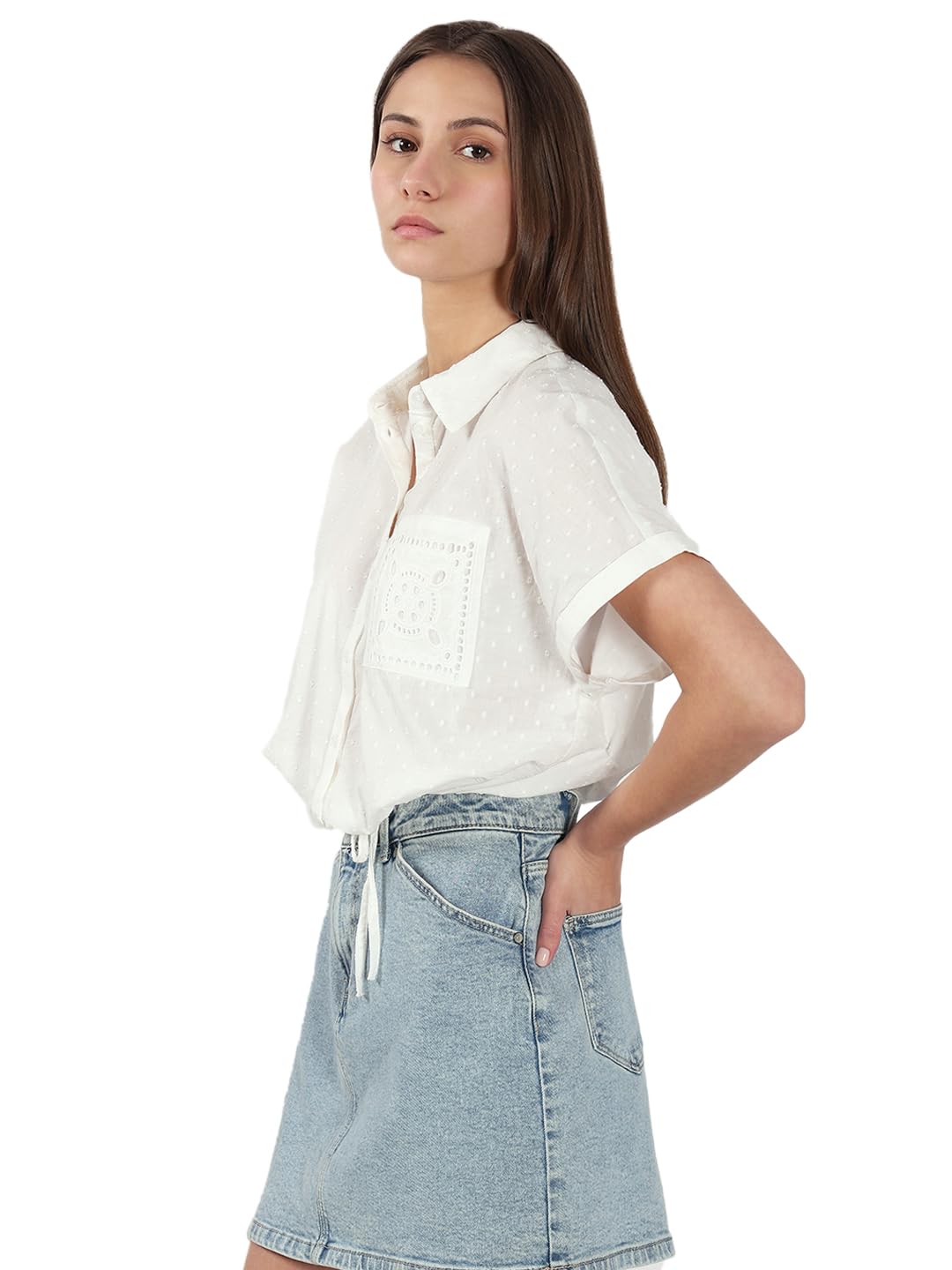 VERO MODA Women's Regular Fit White Top