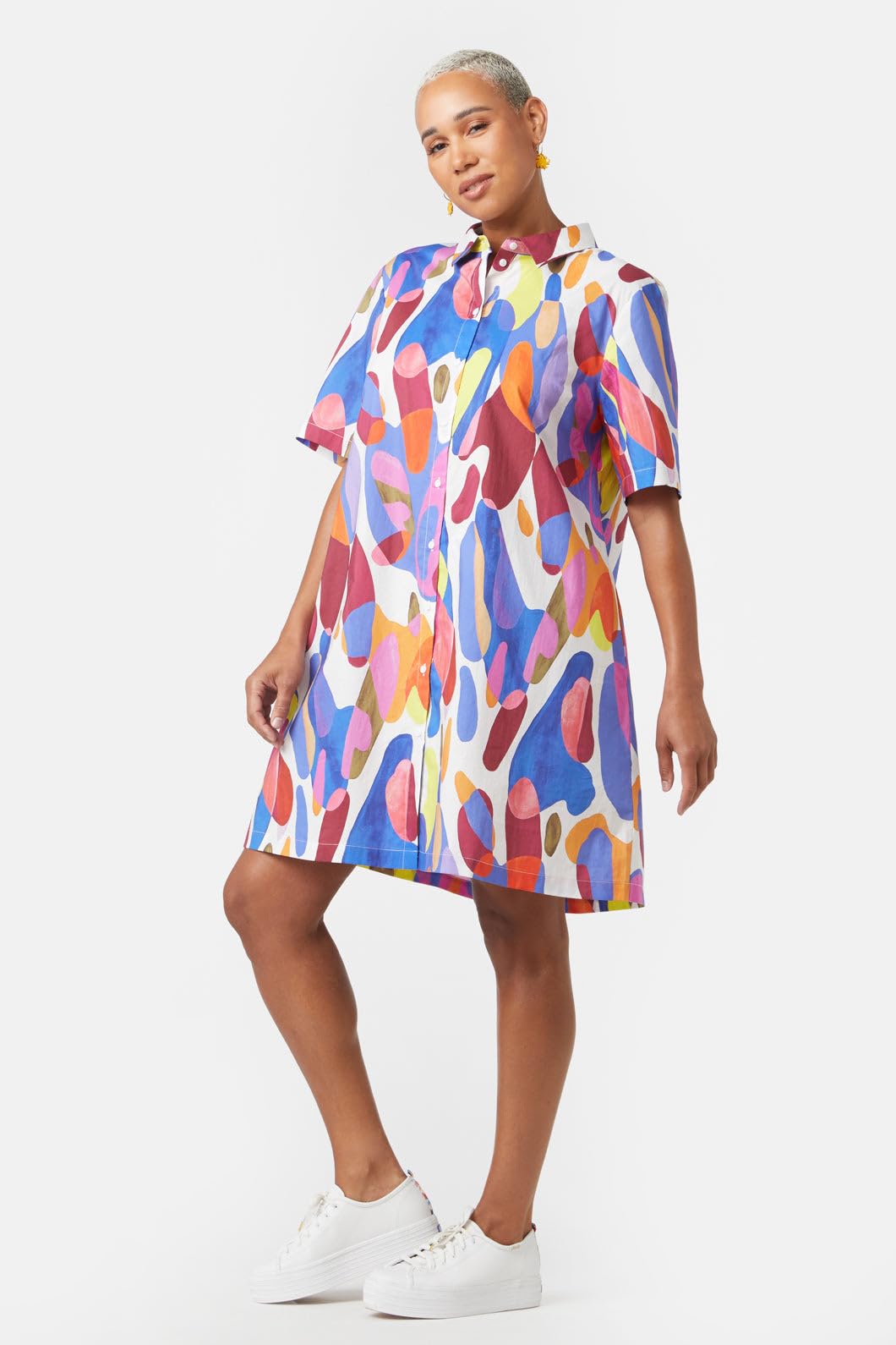Attire Empire Women Abstract Printed Multi-Color Long Shirt
