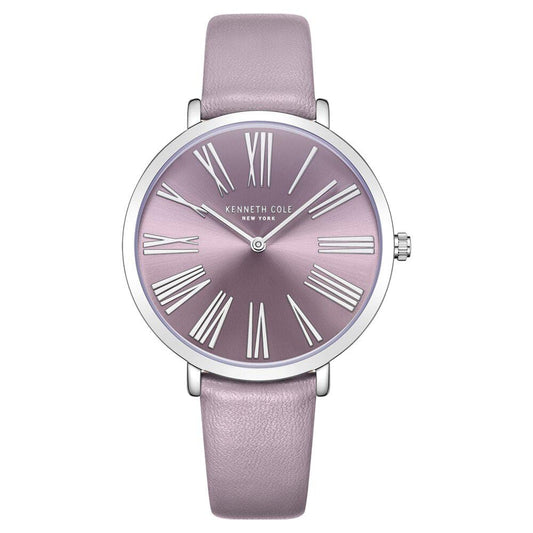 Kenneth Cole Quartz Analog Purple Dial Purple Leather Strap Watch for Women-KCWLA0027302LD