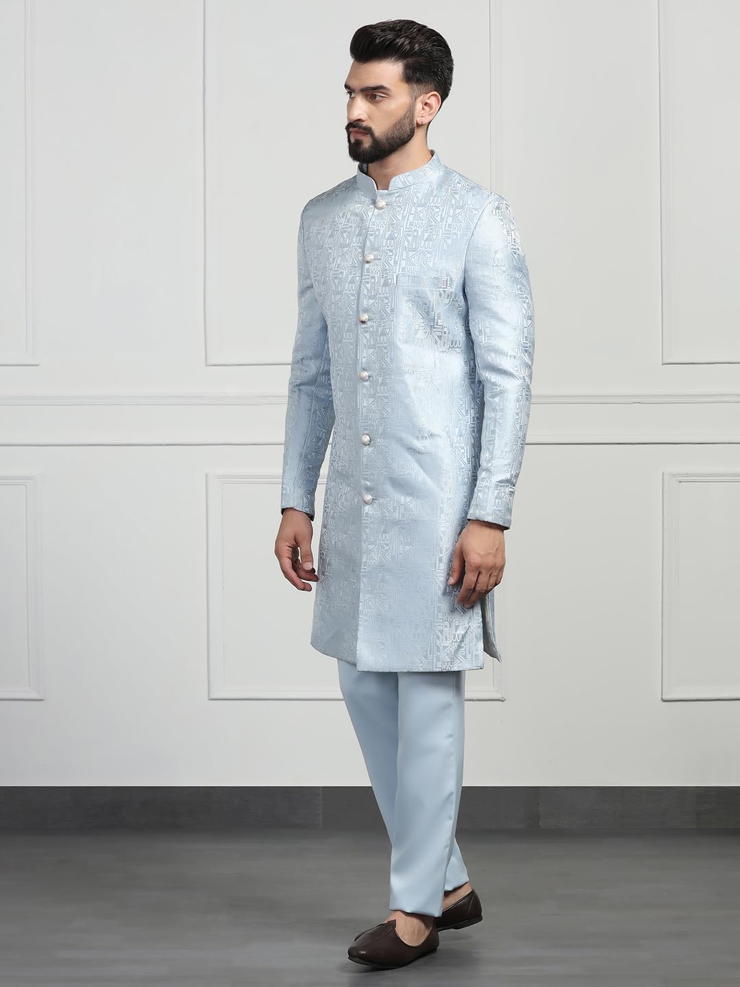 TAHVO Men Peach Sherwani L Size