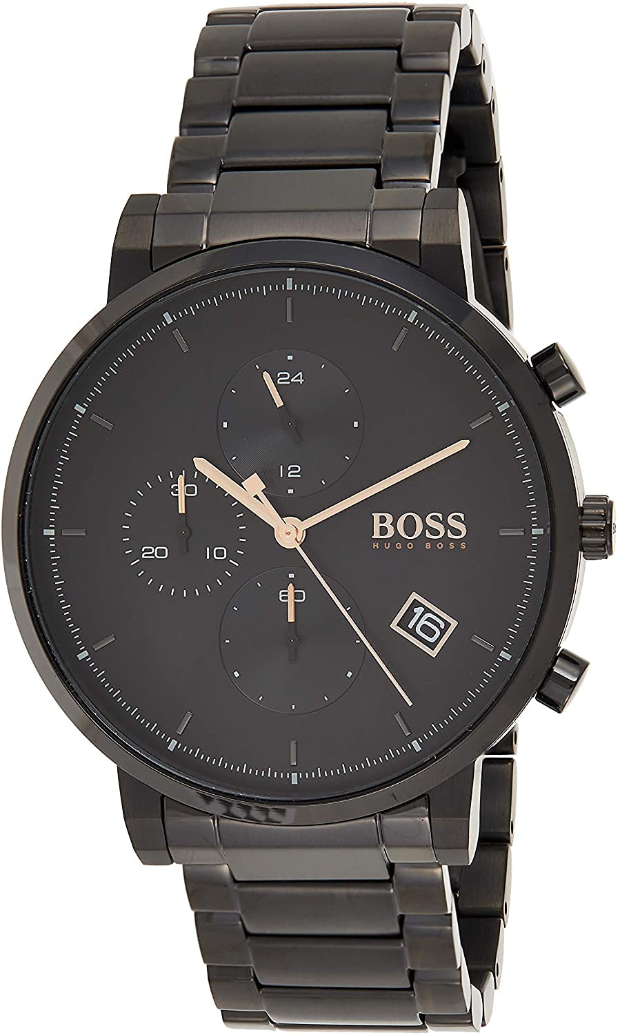 Hugo Boss Stainless Steel Analog Black Dial Men Watch-1513780, Black Band